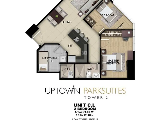 Golden Japandi 2br Uptown Parksuits Bgc With Dryer Manila